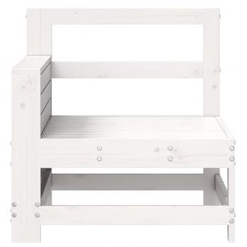 Gartensofa mit Armlehne Weiß 69x62x70,5 cm Massivholz Kiefer
