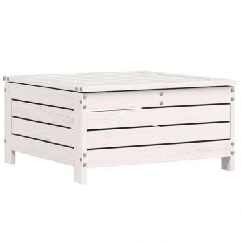 Gartenhocker Weiß 62x63,5x32 cm Massivholz Kiefer