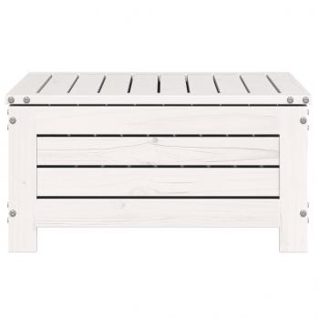 Gartenhocker Weiß 62x63,5x32 cm Massivholz Kiefer