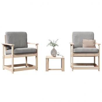 ARDEBO.de - 3-tlg. Garten-Lounge-Set Massivholz Kiefer