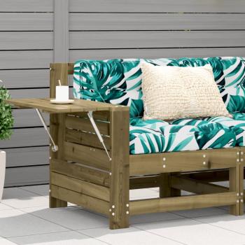 ARDEBO.de - Gartensofa mit Armlehne und Kissen Kiefernholz Imprägniert