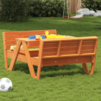 ARDEBO.de - Picknicktisch für Kinder Wachsbraun 88x122x58 cm Massivholz