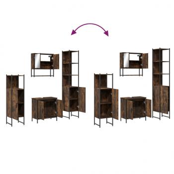 4-tlg. Badmöbel-Set Räuchereiche Holzwerkstoff