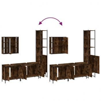 4-tlg. Badmöbel-Set Räuchereiche Holzwerkstoff
