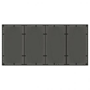 Gartentisch mit Glasplatte Schwarz 190x90x75 cm Poly Rattan