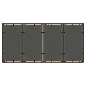 Gartentisch mit Glasplatte Braun 190x90x75 cm Poly Rattan