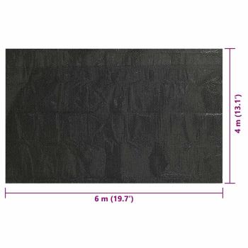 Rechteckige Poolabdeckung 600x400 cm PE Schwarz