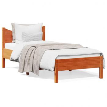 ARDEBO.de - Massivholzbett ohne Matratze Wachsbraun 75x190 cm Kiefernholz