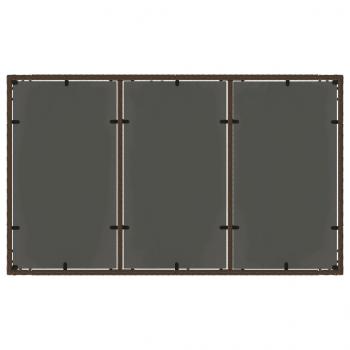 Gartentisch mit Glasplatte Braun 150x90x75 cm Poly Rattan