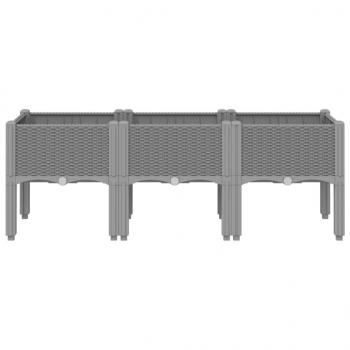 Pflanzkasten mit Beinen Hellgrau 120x40x42 cm PP