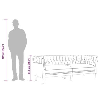 Chesterfield-Sofa 3-Sitzer Schwarz Stoff