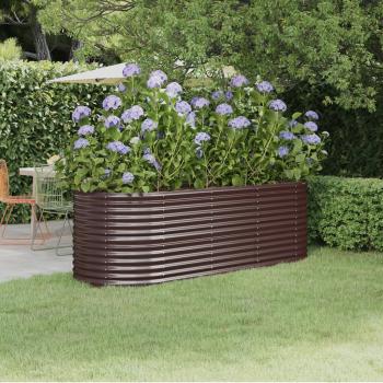 ARDEBO.de - Hochbeet Pulverbeschichteter Stahl 224x80x68 cm Braun