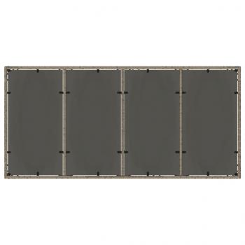 Gartentisch mit Glasplatte Grau 190x90x75 cm Poly Rattan
