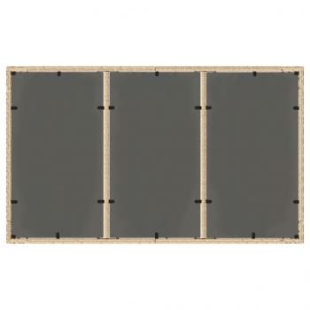 Gartentisch mit Glasplatte Beige 150x90x75 cm Poly Rattan