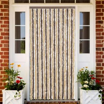 ARDEBO.de - Fliegenvorhang Dunkelbraun und Beige 56x200 cm Chenille