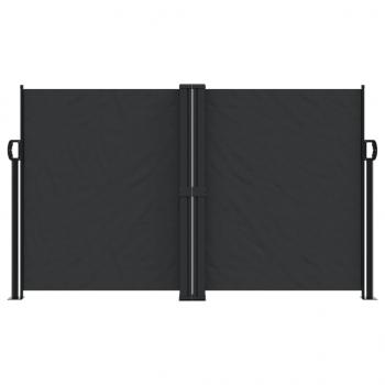 Seitenmarkise Ausziehbar Schwarz 140x1200 cm