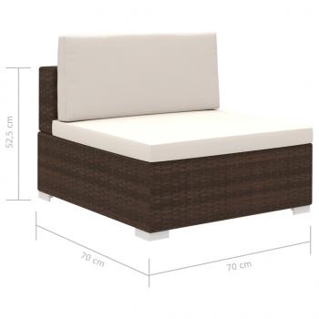 8-tlg. Garten-Lounge-Set mit Auflagen Poly Rattan Braun
