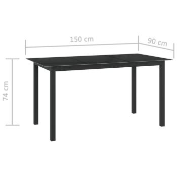 10-tlg. Garten-Essgruppe Schwarz und Anthrazit