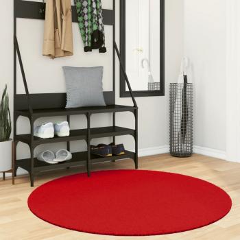 ARDEBO.de - Teppich OVIEDO Kurzflor Rot Ø 120 cm