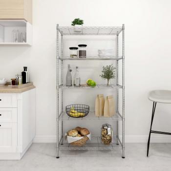 ARDEBO.de - Lagerregal mit 5 Böden 90x35x180 cm Chrom 250 kg