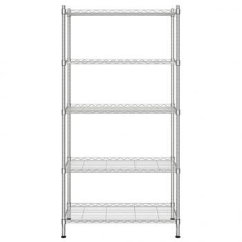 Lagerregal mit 5 Böden 90x35x180 cm Chrom 250 kg