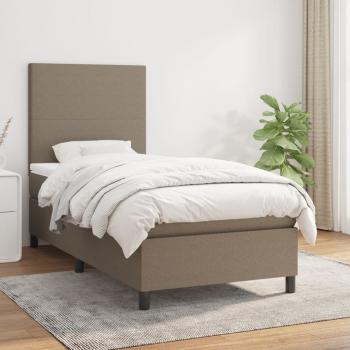 ARDEBO.de - Boxspringbett mit Matratze Taupe 80x200 cm Stoff