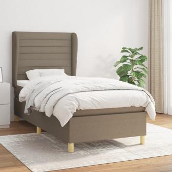 ARDEBO.de - Boxspringbett mit Matratze Taupe 90x190 cm Stoff
