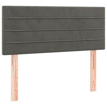 Boxspringbett mit Matratze & LED Dunkelgrau 120x200 cm Samt