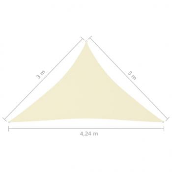 Sonnensegel Oxford-Gewebe Dreieckig 3x3x4,24 m Creme