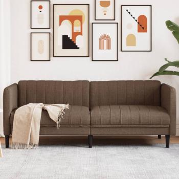 ARDEBO.de - 3-Sitzer Sofa Braun Kunstleder Wildleder-Optik