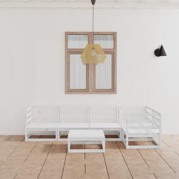 ARDEBO.de - 6-tlg. Garten-Lounge-Set Weiß Massivholz Kiefer