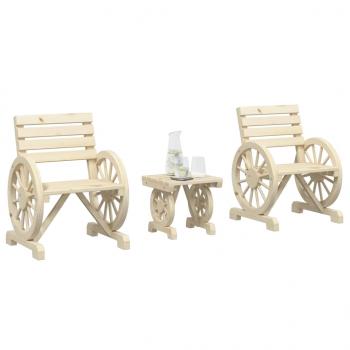 ARDEBO.de - 3-tlg. Garten-Lounge-Set Massivholz Tanne