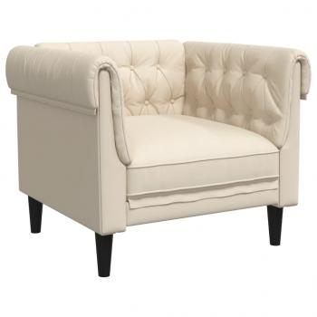 Chesterfield-Sessel Creme Stoff