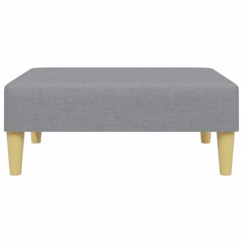Schlafsofa 2-Sitzer mit Kissen und Fußhocker Hellgrau Stoff