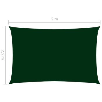 Sonnensegel Oxford-Gewebe Rechteckig 2,5x5 m Dunkelgrün