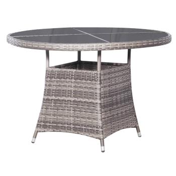 7-tlg. Garten-Essgruppe Poly Rattan Anthrazit und Grau