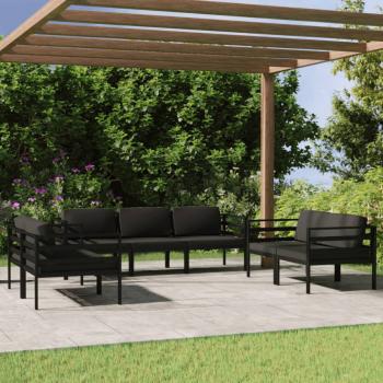 ARDEBO.de - 7-tlg. Garten-Lounge-Set mit Kissen Aluminium Anthrazit