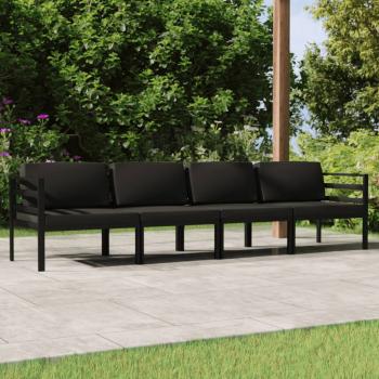 ARDEBO.de - 4-tlg. Garten-Lounge-Set mit Kissen Aluminium Anthrazit