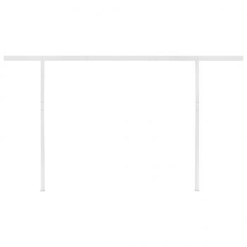 Markise Manuell Einziehbar mit LED 4x3 m Creme