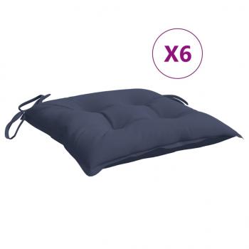 Stuhlkissen 6 Stk. Marineblau 40x40x7 cm Oxford-Gewebe