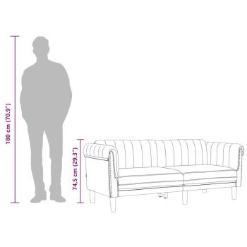 Sofa 3-Sitzer Schwarz Samt