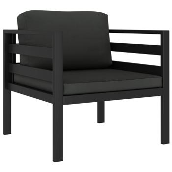 7-tlg. Garten-Lounge-Set mit Kissen Aluminium Anthrazit