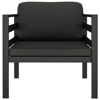 7-tlg. Garten-Lounge-Set mit Kissen Aluminium Anthrazit