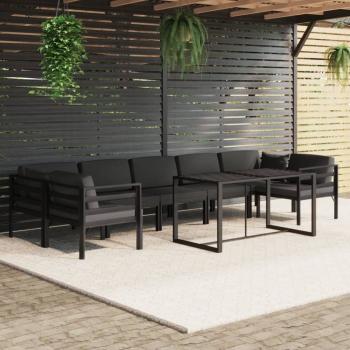 ARDEBO.de - 8-tlg. Garten-Lounge-Set mit Kissen Aluminium Anthrazit