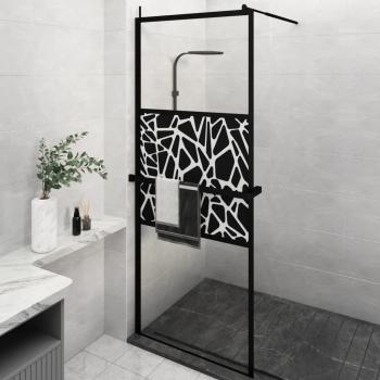 ARDEBO.de - Duschwand mit Ablage für Walk-In-Dusche Schwarz 80x195 cm ESG