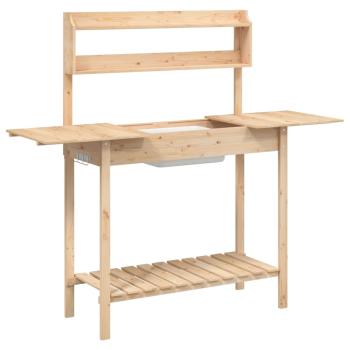 Pflanztisch mit Waschbecken 147,5x44x139,5 cm Massivholz Tanne