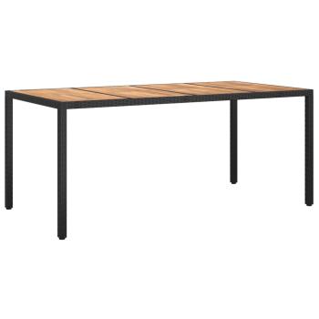 7-tlg. Garten-Essgruppe mit Kissen Schwarz Poly Rattan