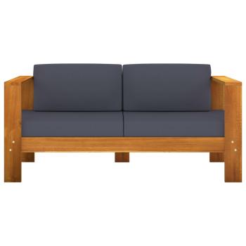 5-tlg. Garten-Lounge-Set mit Dunkelgrauen Auflagen Akazienholz