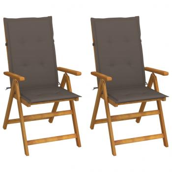 ARDEBO.de - Garten-Liegestühle 2 Stk. mit Kissen Akazie Massivholz