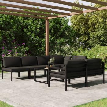 ARDEBO.de - 8-tlg. Garten-Lounge-Set mit Kissen Aluminium Anthrazit
